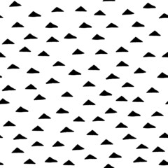 Seamless minimalistic pattern with black triangles