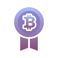 Obraz premium medal bitcoin logo gradient design template icon