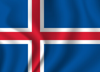 Fototapeta premium Flag of Iceland. Icelandic national symbol in official colors. Template icon. Abstract vector background