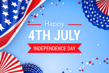 4th july happy USA independence day background. Vector Illustration.