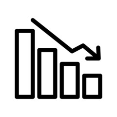 Loss Chart Icon Vector Symbol Design Illustration