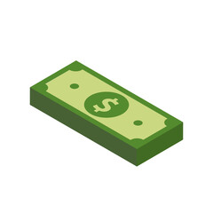 Vector dollar bank note and coin, icon illustrations and vector