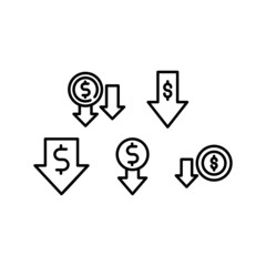 Low Price Icon Set Vector Symbol Design Illustration