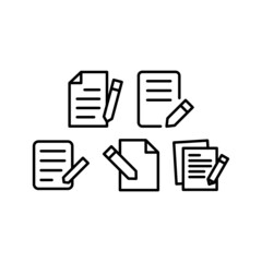 Note Icon Set Vector Symbol Design Illustration