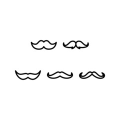 Mustache Icon Set Vector Symbol Design Illustration