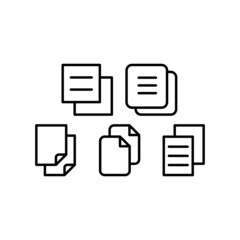 Copy Icon Set Vector Symbol Design Illustration