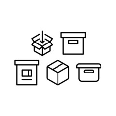 Box Icon Set Vector Symbol Design Illustration