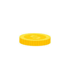 Vector dollar bank note and coin, icon illustrations and vector