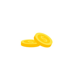 Vector dollar bank note and coin, icon illustrations and vector