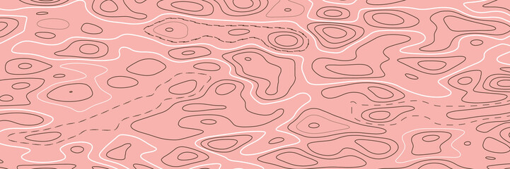 Seamless pattern with abstract contour lines on pink background. Contemporary minimal repeat vector texture, great for packaging, fabrics, textile, home decor, wallpaper, apparel design and more.