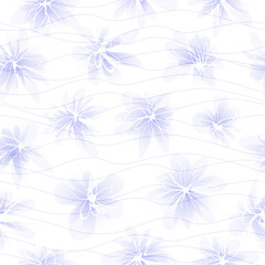 Seamless pattern with hand drawn flowers. Scribbles. Free hand. Vector illustration.