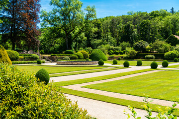 F, Burgund, UNESCO Welterbe, Kloster Fontenay, Blick in den Garten, Park des Klosters