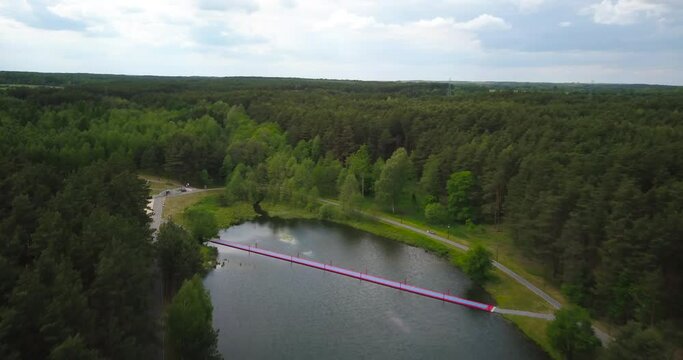 The Andrzejówka reservoir near Chmielnik. Sunny day