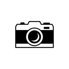Camera Icon Vector Isolated on White Artboard