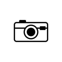 Camera Icon Vector Isolated on White Artboard