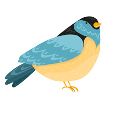 Vector illustration of fantastic colorful unusual bird in a vivid design. Tropical fauna style