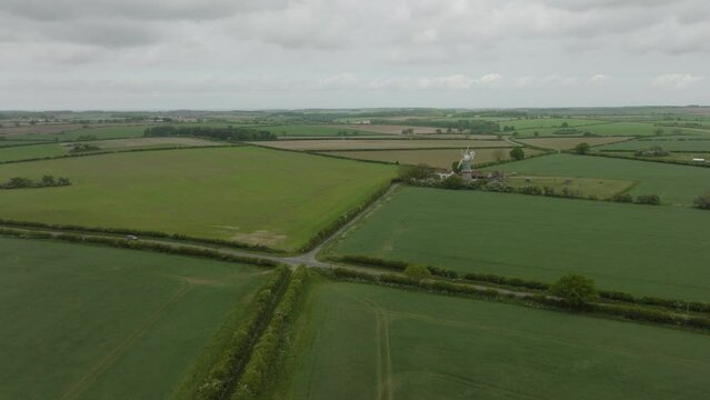 Bircham Windmill Norfolk Landscape Aerial View Spring Season