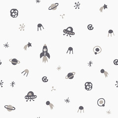 Cute seamless cosmic pattern