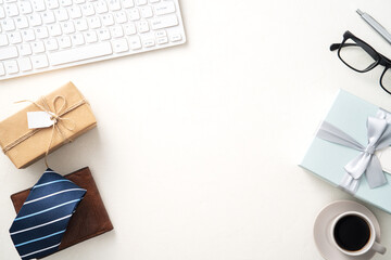 Father's day gift design concept on office table.