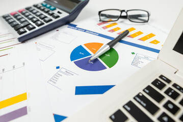 graphs of growth and decline in profits. business concept