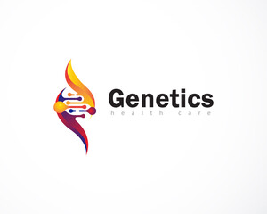 genetics logo creative DNA logo health illustration design color modern
