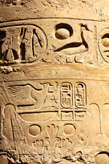 column with ancient egypt hieroglyphics