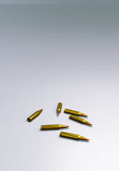 close up of rifle bullets