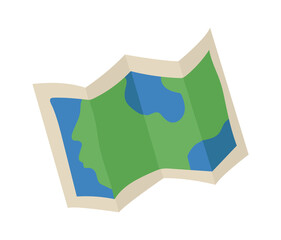 Folded map icon. Vector illustration