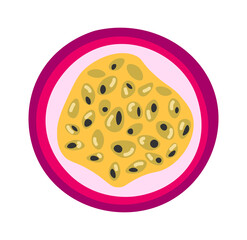 Passion fruit slice. Vector illustration
