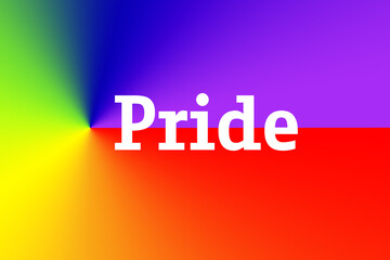Fototapeta premium Happy Pride Month. Abstract Pride background in grid. White lettering, text, graphic , illustration.