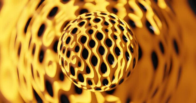 3d render with yellow surface with black cells