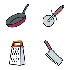 Kitchen and Cooking set icon symbol template for graphic and web design collection logo vector illustration