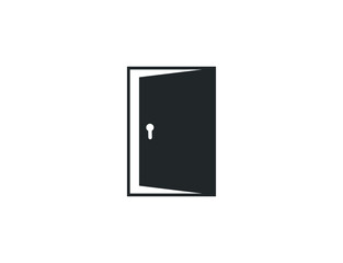 Door Icon in trendy flat style isolated on grey background.