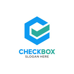 minimalist logo concept of checkbox with tick inside