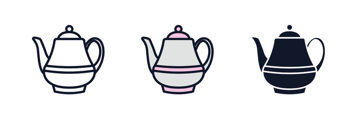 porcelain teapot icon symbol template for graphic and web design collection logo vector illustration
