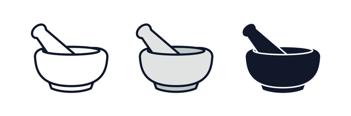 mortar and pestle icon symbol template for graphic and web design collection logo vector illustration - obrazy, fototapety, plakaty