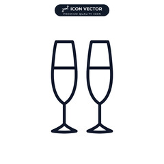 champagne glass icon symbol template for graphic and web design collection logo vector illustration