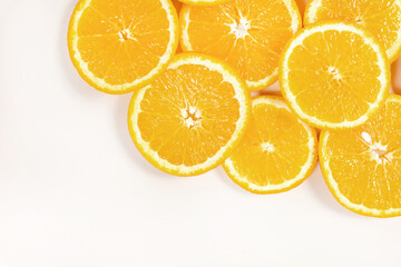 Orange slices background. sliced ​​oranges