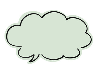 手書きのシンプルな雲形ふきだし
