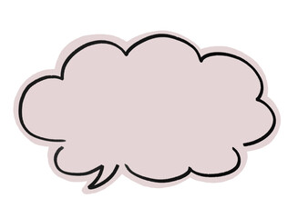 手書きのシンプルな雲形ふきだし