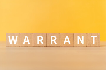 令状・正当化のイメージ｜「WARRANT」と書かれたブロック