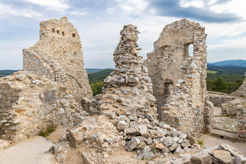 Fototapeta na wymiar Ruins of Hrusov Castle, Zlate Moravce District, Nitra Region, Slovakia