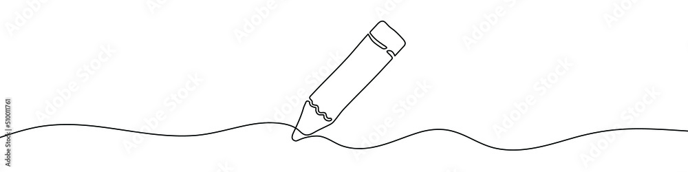 Canvas Prints continuous line drawing of pencil icon. pencil linear icon. one line drawing background. vector illu