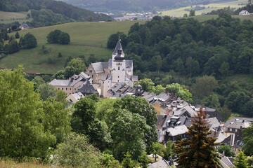 Fototapeta na wymiar Stadtpanorama Schwarzenberg, Erzgebirge