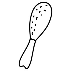 Chicken leg Line Art