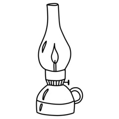 Kerosene lamp Line Art