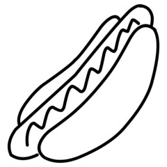 Hot Dog Line Art