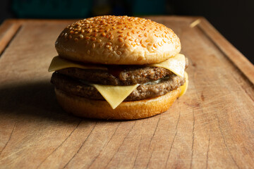 delicious homemade double meat cheeseburger
