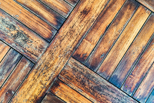 wooden table top of oil boards