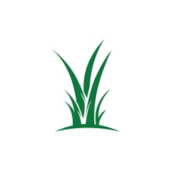 green grass logo design template